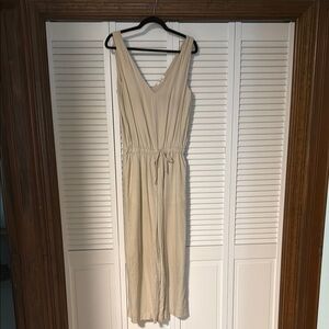 Splendid Tan Sleeveless V-Neck Jumpsuit